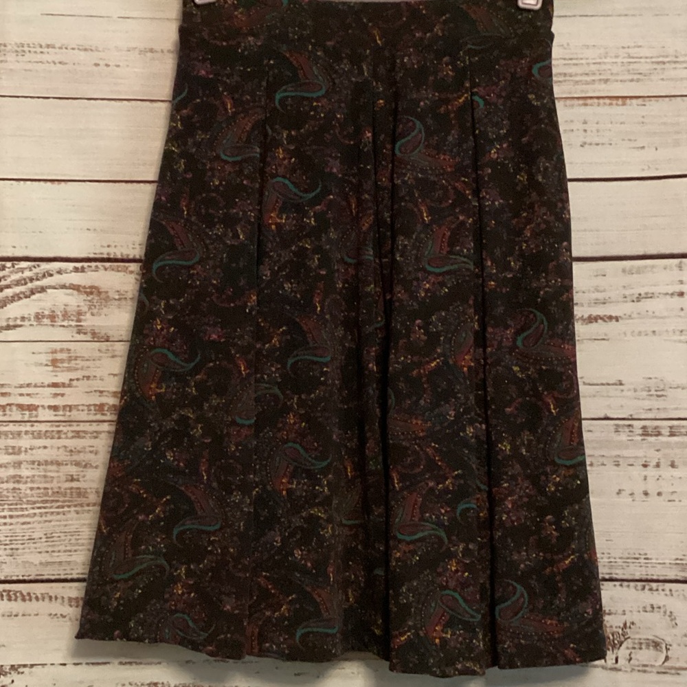 LuLaRoe Black and Teal A-Line Skirt